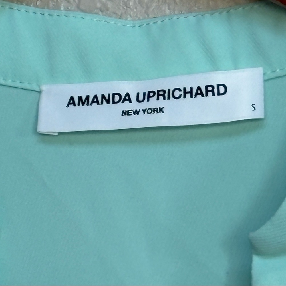 Amanda Uprichard Mint Green Tiered Sleeveless V-Neck Dress Size S Spring - Picture 6 of 8